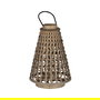 Farol Portavelas Gris Bambú Decoración 34 X 34 X 49 cm