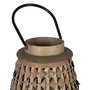 Farol Portavelas Gris Bambú Decoración 34 X 34 X 49 cm