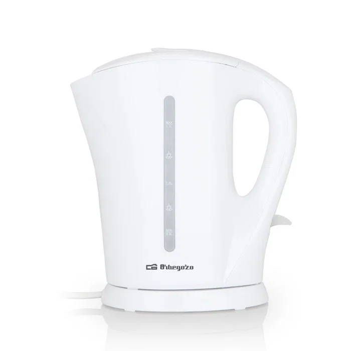 Orbegozo KT 6003 Hervidor Eléctrico de Agua 1.7L 2200W Blanco - Filtro Extraíble Antical, Libre de BPA, Apagado Automático, Base con Recogecables
