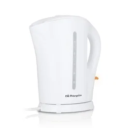 Orbegozo KT 6003 Hervidor Eléctrico de Agua 1.7L 2200W Blanco - Filtro Extraíble Antical, Libre de BPA, Apagado Automático, Base con Recogecables