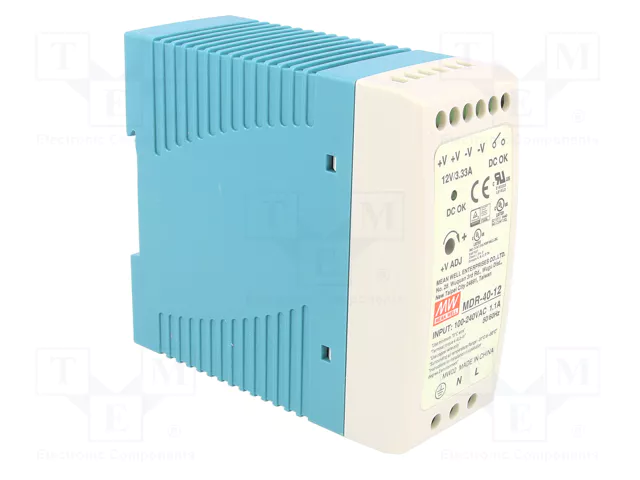 MEAN WELL MDR-40-12 Alimentador de impulso de 40W 12VDC