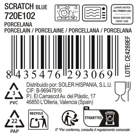 La Mediterranea Bandeja Oval Scratch Blue
