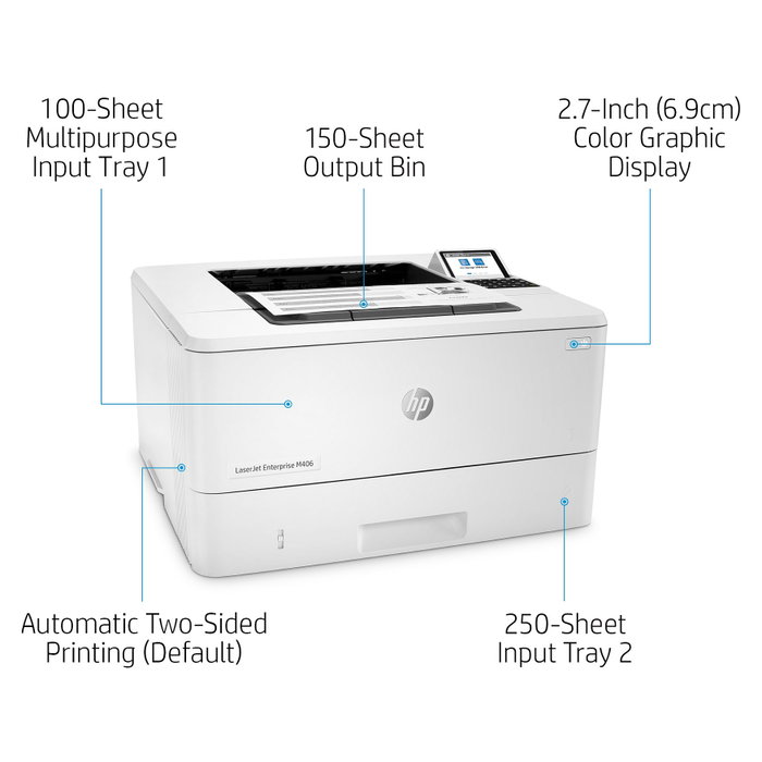 HP LaserJet Enterprise M406dn Impresora Láser Monocromo Dúplex Blanca