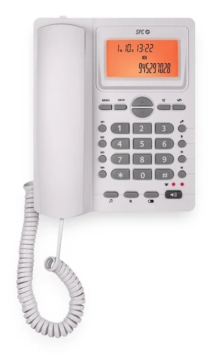 SPC Teléfono Office ID 2 3612B Blanco con Pantalla Iluminada y 4 Memorias Directas