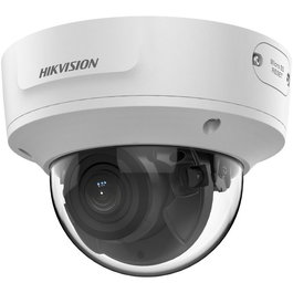 Hikvision Cámara IP Minidomo AcuSense 2MP Antivandálico con Lente Motorizado 2.8-12mm, IR 40m, WDR, H.265+, IK10, IP67, 12V/PoE, Audio y Alarma