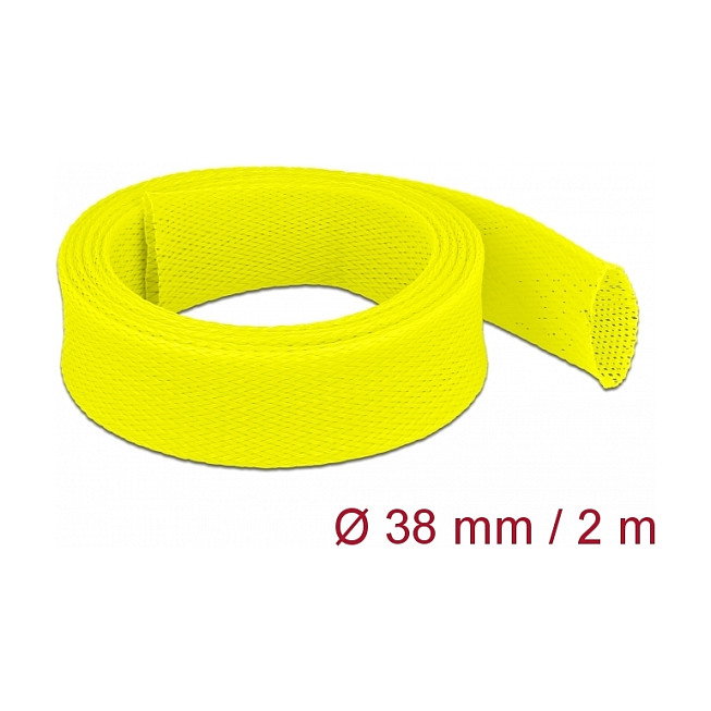 DeLOCK Funda trenzada estirable 2 m x 38 mm Amarillo