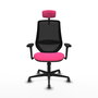 PIQUERAS Y CRESPO Silla de oficina Mardos Rosa y Negro con mecanismo Sincro
