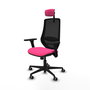 PIQUERAS Y CRESPO Silla de oficina Mardos Rosa y Negro con mecanismo Sincro
