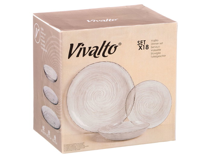 Vivalto Vajilla de Vidrio 18 Piezas Transparente 6x26x6 cm Apta para Lavavajillas y Microondas (Set de 2) Vivalto Vajilla de Vidrio 18 Piezas Transparente 6x26x6 cm Apta para Lavavajillas y Microondas (Set de 2)