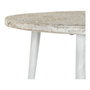 DKD Home Decor Mesita Auxiliar Estilo Indio Blanco Dorado 75 x 50 x 75 cm