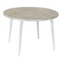 DKD Home Decor Mesita Auxiliar Estilo Indio Blanco Dorado 75 x 50 x 75 cm