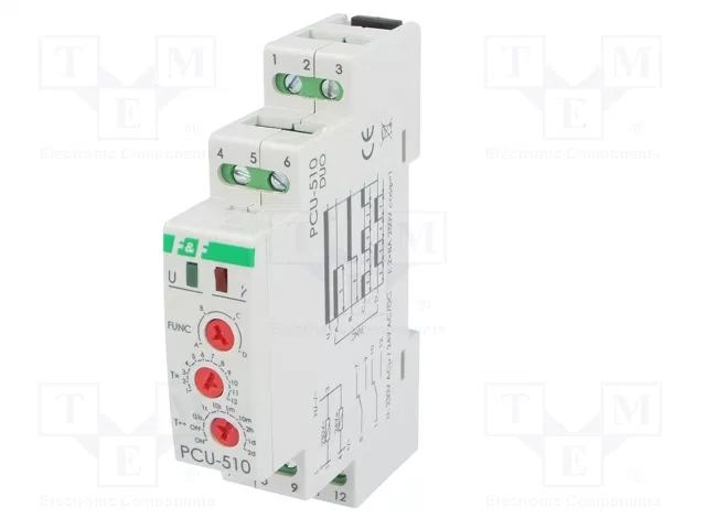 F&F Relé de tiempo PCU-510-DUO DPDT 250VAC/8A