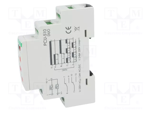 F&F Relé de tiempo PCU-510-DUO DPDT 250VAC/8A