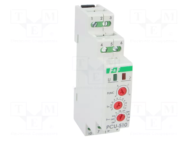 F&F Relé de tiempo PCU-510-DUO DPDT 250VAC/8A