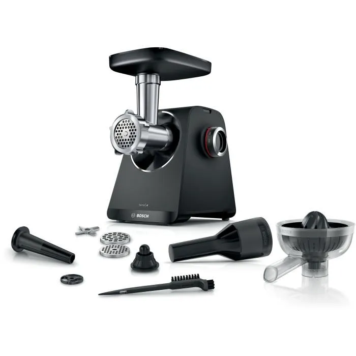 Bosch MFWS430B Picadora de Carne Serie 4, 3 Rejillas de Trituración, Marcha Atrás, Negra Bosch MFWS430B Picadora de Carne Serie 4, 3 Rejillas de Trituración, Marcha Atrás, Negra