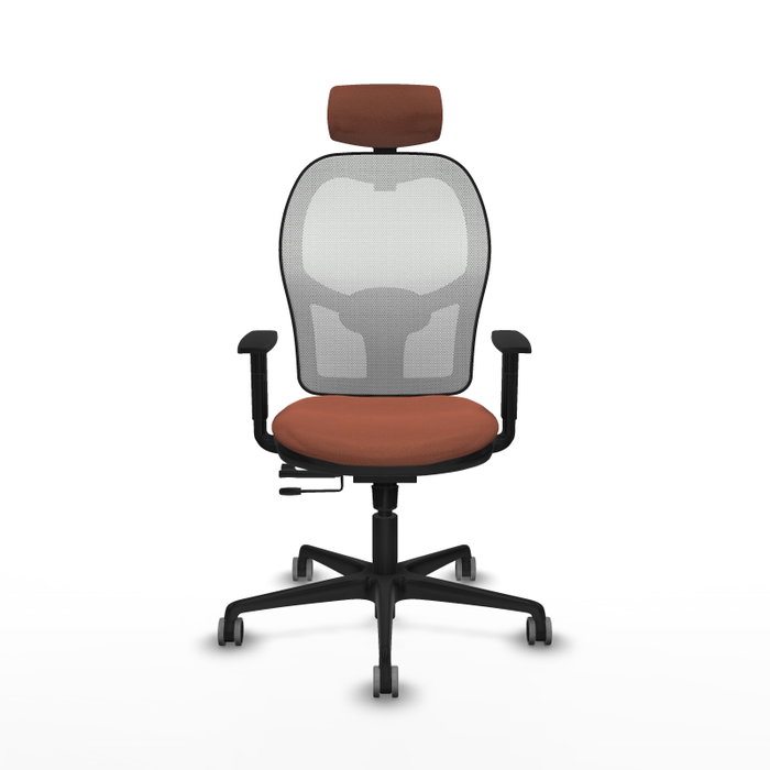 PIQUERAS Y CRESPO Silla de oficina Jorquera con mecanismo Sincro/Traslack Marrón y Blanco