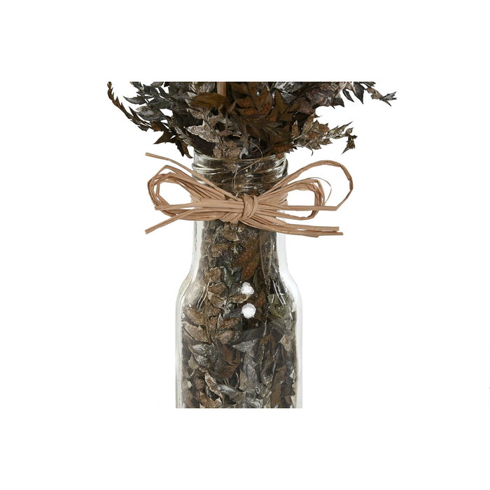 DKD Home Decor Set de 3 Flores Secas con Detalles en Cristal Blanco y Natural