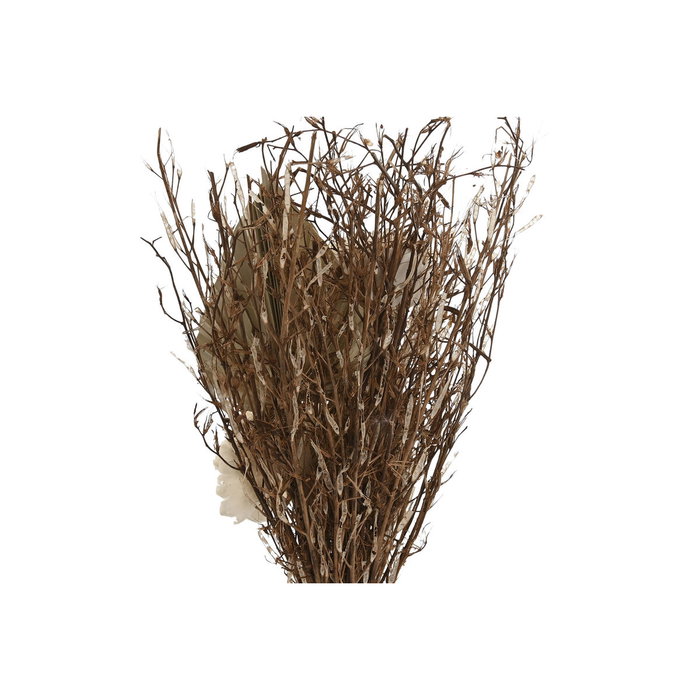 DKD Home Decor Set de 3 Flores Secas con Detalles en Cristal Blanco y Natural