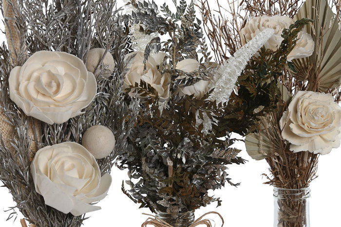 DKD Home Decor Planta Shabby Blanco Natural Flor Seca Cristal 11 x 40 x 11 cm (3 Unidades) DKD Home Decor Planta Shabby Blanco Natural Flor Seca Cristal 11 x 40 x 11 cm (3 Unidades)