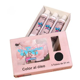 Wonder Art By Pryse 6250066 Óleo Negro Marfil Caja 3 Tubos 21ml