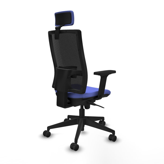 PIQUERAS Y CRESPO Silla de oficina Horna con mecanismo Sincro, Azul claro y Negro