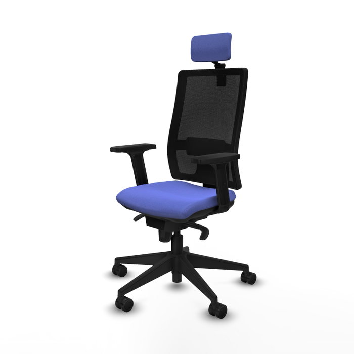 PIQUERAS Y CRESPO Silla de oficina Horna con mecanismo Sincro, Azul claro y Negro