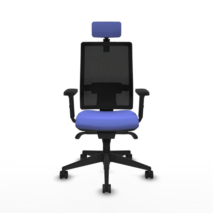 PIQUERAS Y CRESPO Silla de oficina Horna con mecanismo Sincro, Azul claro y Negro