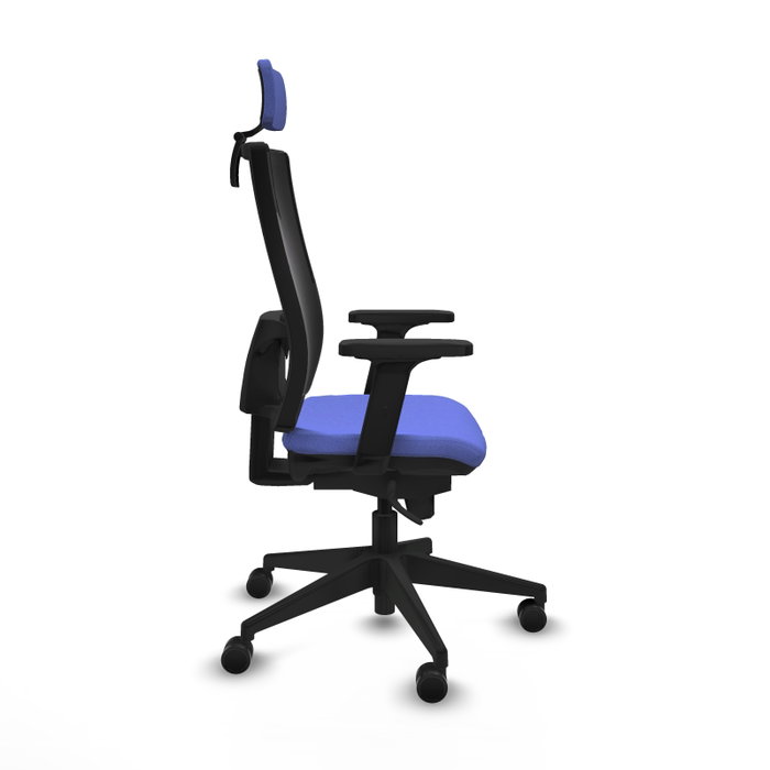 PIQUERAS Y CRESPO Silla de oficina Horna con mecanismo Sincro, Azul claro y Negro