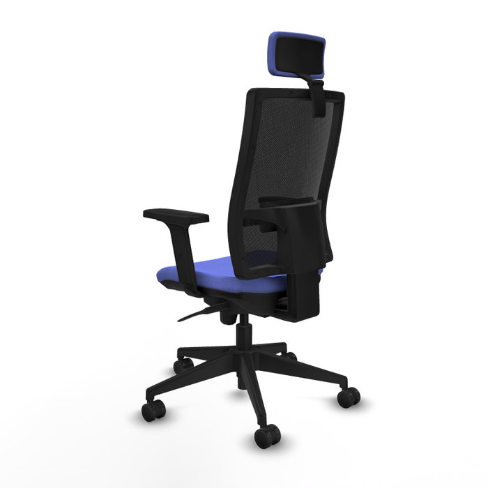 PIQUERAS Y CRESPO Silla de oficina Horna con mecanismo Sincro, Azul claro y Negro