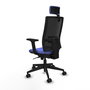 PIQUERAS Y CRESPO Silla de oficina Horna con mecanismo Sincro, Azul claro y Negro
