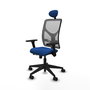 PIQUERAS Y CRESPO Silla de oficina Motilla Azul y Gris con mecanismo Sincro/Traslack
