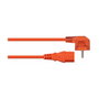 Kabelmeister Cable de alimentación C13 con toma de tierra (90° inclinado) naranja 0,5 m