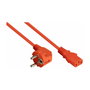 Kabelmeister Cable de alimentación C13 con toma de tierra (90° inclinado) naranja 0,5 m