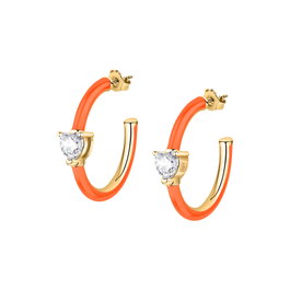 Chiara Ferragni Pendientes Love Parade con Esmalte y Circonitas