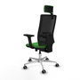 PIQUERAS Y CRESPO Silla de oficina Horna con mecanismo Sincro/Traslack, Verde y Negro