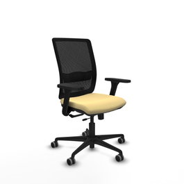 PIQUERAS Y CRESPO Silla de oficina Haches con mecanismo Sincro/Traslack, Crema y Negro
