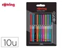 Rotring Rotulador Fineliner Punta Metálica 0,4 mm Pack 10 Colores Surtidos