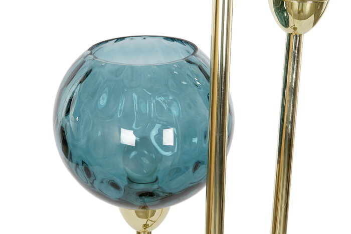 DKD Home Decor Lámpara de Pie de Metal y Cristal con Bolas Doradas DKD Home Decor Lámpara de Pie de Metal y Cristal con Bolas Doradas