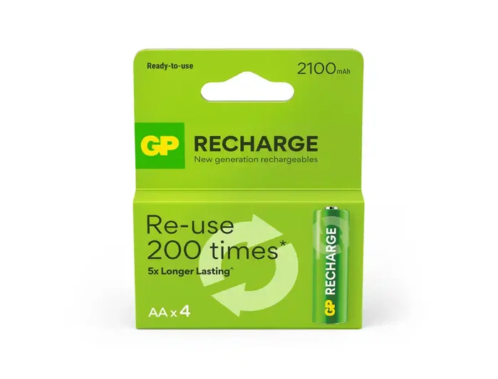 Gp Pilas Recargables AA 2100 mAh Blister 4 Unidades Gp Pilas Recargables AA 2100 mAh Blister 4 Unidades