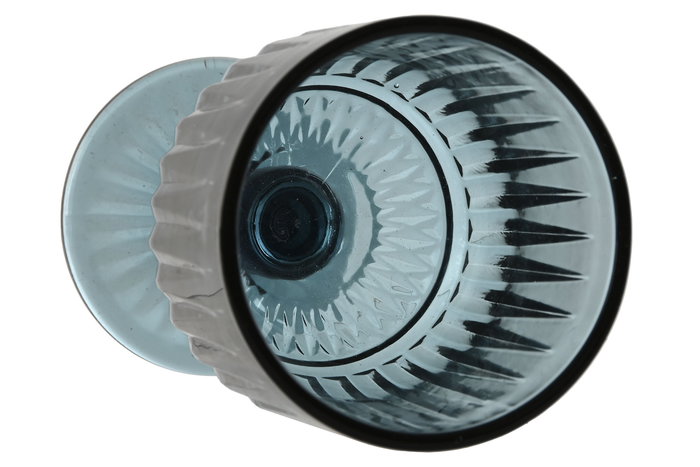 DKD Home Decor Copa Stripes Garbo Azul Rayado Set de 6 Cristal 260ml Apto Lavavajillas 14.5cm