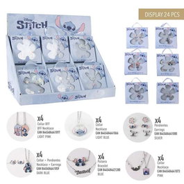 Cerdá Juego de Bisutería Stitch, Diseños 1 a 6, 4 Unidades de Cada (Blue), Juguete para Niños +36 Meses