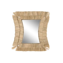 DKD Home Decor Espejo Balines Natural Yute Espejo Hecho a Mano 4 x 70 x 62 cm