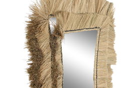 DKD Home Decor Espejo Balines Natural Yute Espejo Hecho a Mano 4 x 70 x 62 cm