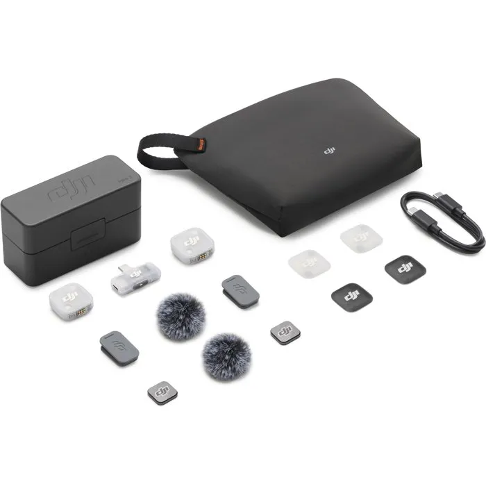 DJI Mic Mini 2 con 2 transmisores, 1 receptor y estuche de carga