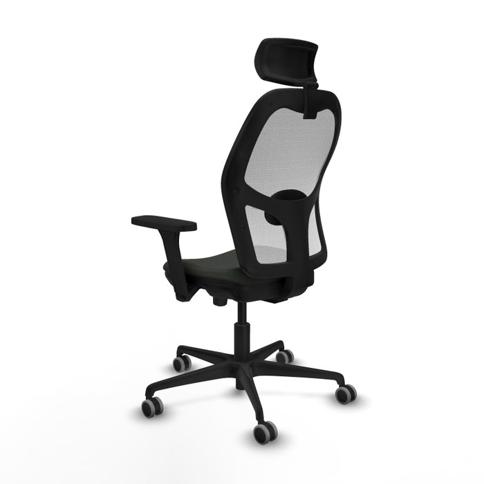 PIQUERAS Y CRESPO Silla de oficina Jorquera con mecanismo Sincro/Traslack, Tela Negra y Malla Blanca