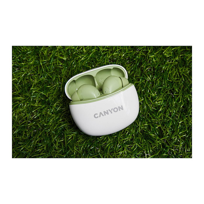 Canyon TWS-5 Auriculares In-Ear True Wireless Verde, Inalámbricos Bluetooth para Llamadas, Música y Deporte, IP33