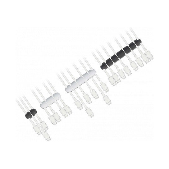 DeLOCK Juego combinado de sujetacables autoadhesivos 4 piezas negro/blanco