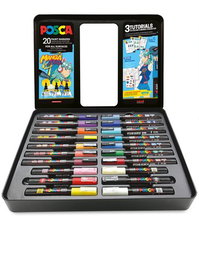 Marcador T.Opaca No Perm. Uni Posca Caja Metalica Manga Hero 20 Colores Surtidos