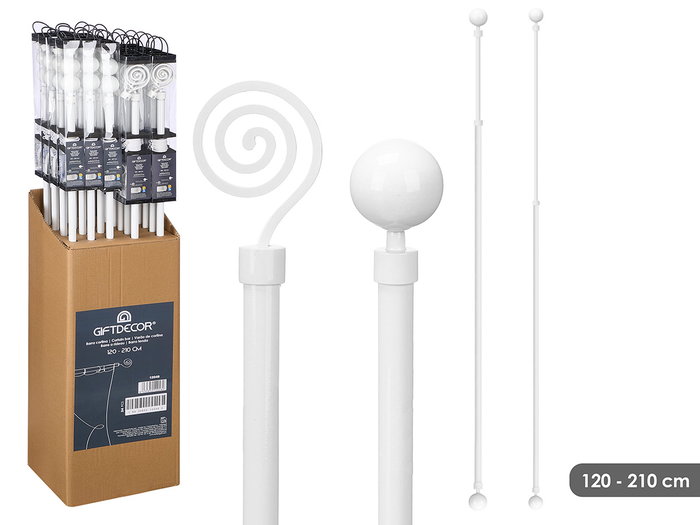 Giftdecor Barra Cortina Surtidos 120-210 cm Blanco Metal (Hierro, Aluminio) (Set de 24) Giftdecor Barra Cortina Surtidos 120-210 cm Blanco Metal (Hierro, Aluminio) (Set de 24)