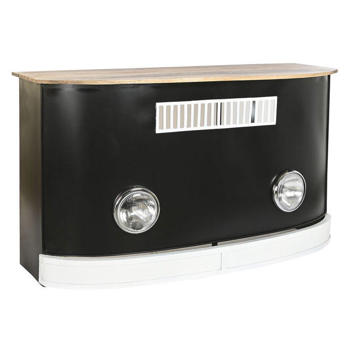 DKD Home Decor Mueble Bar Mango Hierro Negro con Focos